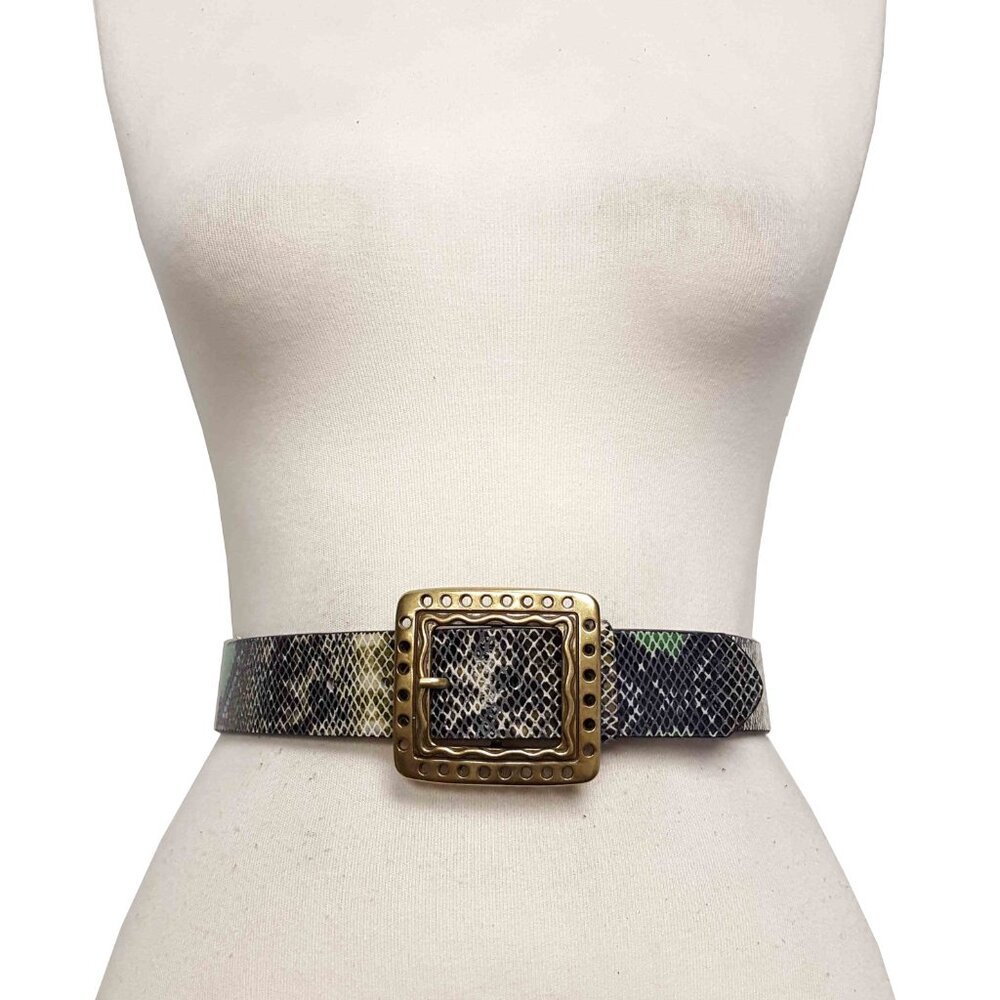 Genuine Leather Belt In Color Python Print - image 2
